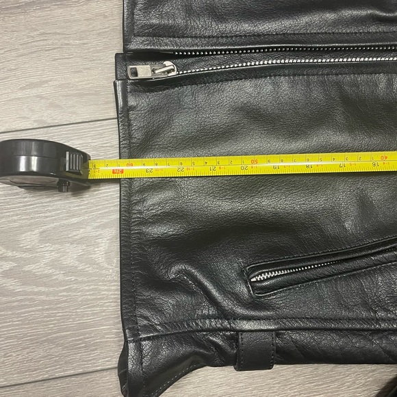 Black & pink 100% leather moto jacket with side zips removable quilted liner XL - Picture 11 of 12